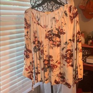 Floral peasant style top